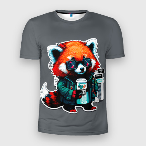 Мужская футболка 3D Slim Крутая красная панда, цвет 3D печать