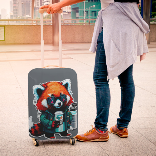 Чехол для чемодана 3D Крутая красная панда, цвет 3D печать - фото 4