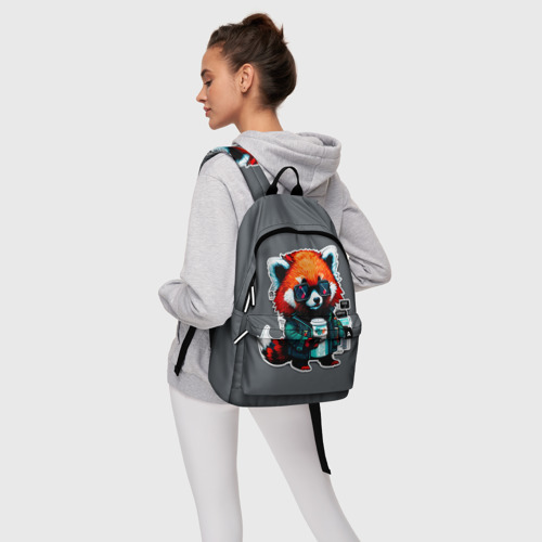 Рюкзак 3D с принтом Крутая красная панда, фото #4