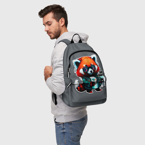 Рюкзак 3D с принтом Крутая красная панда, фото на моделе #1