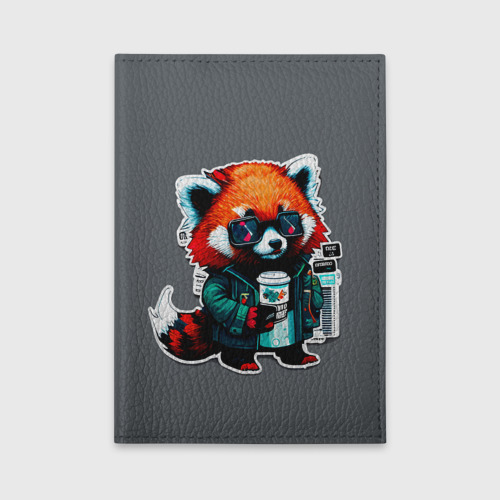 Обложка для автодокументов Крутая красная панда, цвет ярко-розовый