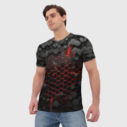Мужская футболка 3D Взрыв объемных плит - фото 2