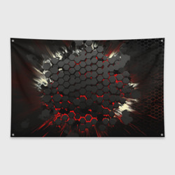 Флаг-баннер Черно-красные объемные плиты