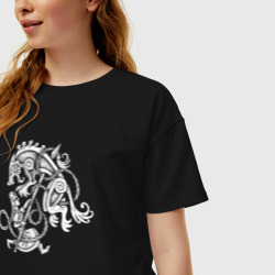 Женская футболка хлопок Oversize Борьба с Ферниром - богом ужаса - фото 2
