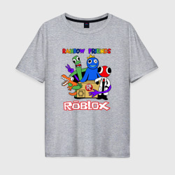 Мужская футболка хлопок Oversize Радужные друзья - монстры Роблокс