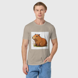 Мужская футболка хлопок Cartoon capybara - фото 2