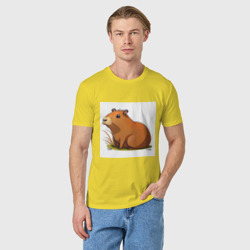 Мужская футболка хлопок Cartoon capybara - фото 2
