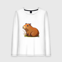 Женский лонгслив хлопок Cartoon capybara