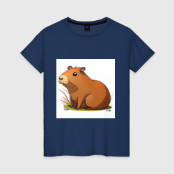 Женская футболка хлопок Cartoon capybara