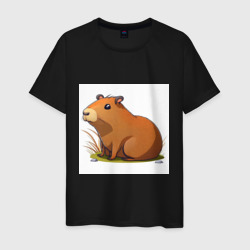 Мужская футболка хлопок Cartoon capybara