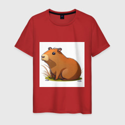 Cartoon capybara – Футболка из хлопка с принтом купить со скидкой в -20%