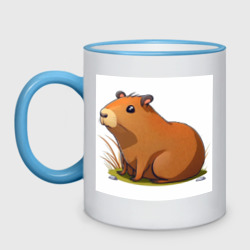 Кружка двухцветная Cartoon capybara