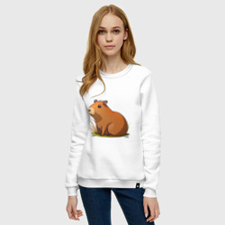 Женский свитшот хлопок Cartoon capybara - фото 2