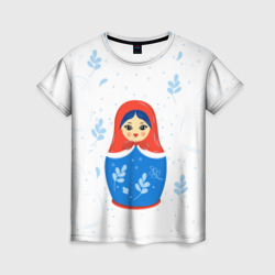 Женская футболка 3D Русская красавица
