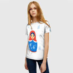 Женская футболка 3D Русская красавица - фото 2