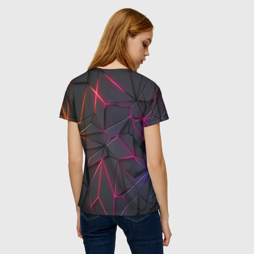 Женская футболка 3D с принтом Rgb линии, вид сзади #2