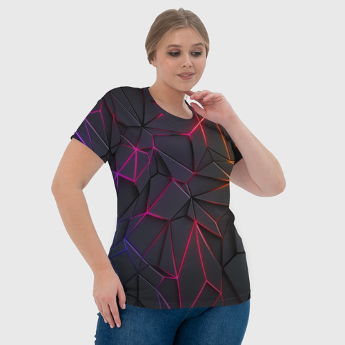 Женская футболка 3D с принтом Rgb линии, фото #4