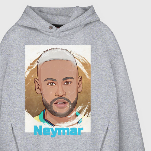 Мужское худи Oversize хлопок Neymar Jr 10, цвет меланж - фото 4