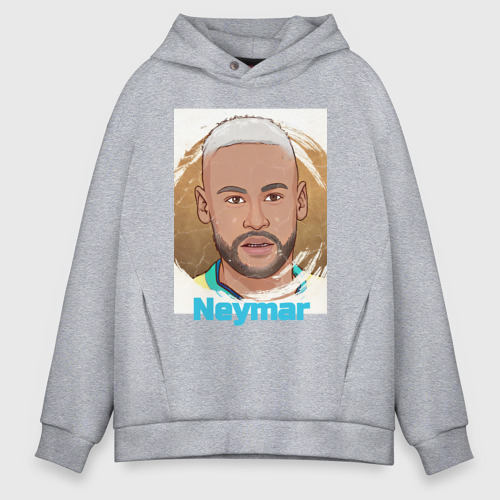 Мужское худи Oversize хлопок Neymar Jr 10, цвет меланж