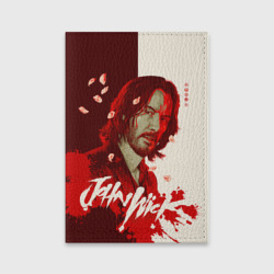 Обложка для паспорта матовая кожа John Wick Sakura petals