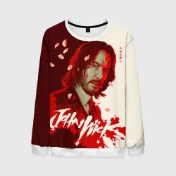 Мужской свитшот 3D John Wick Sakura petals