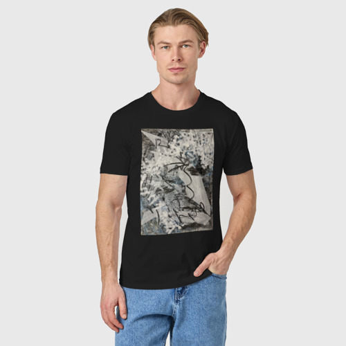 Мужская футболка хлопок Абстракция небо, цвет черный - фото 3