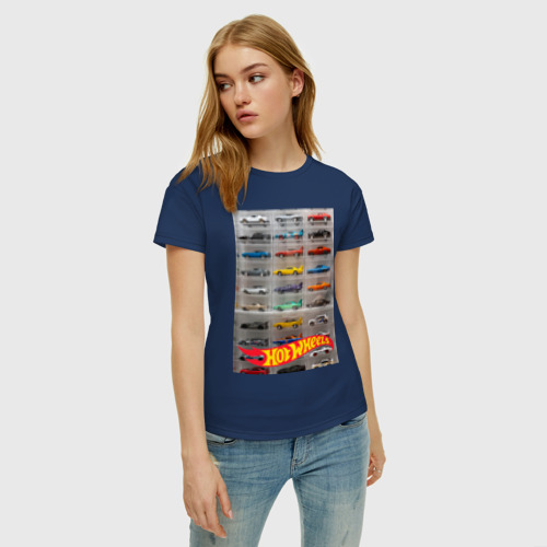 Женская футболка хлопок с принтом Hot Wheels - collection, фото на моделе #1