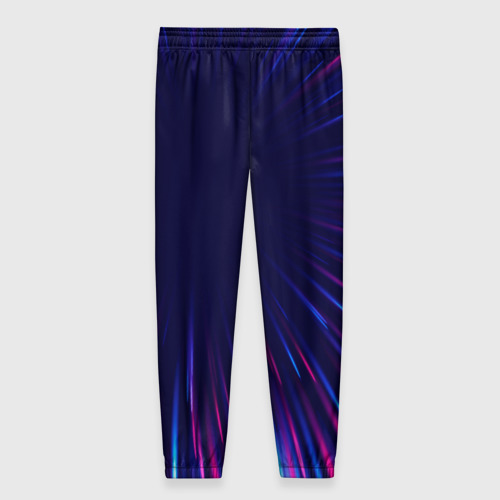 Женские брюки 3D с принтом Suzuki neon speed lines, вид сзади #1
