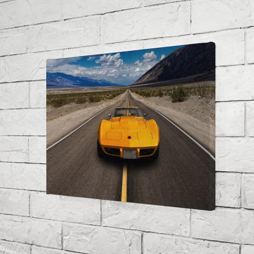 Холст прямоугольный Ретро маслкар Chevrolet Corvette Stingray, цвет 3D печать - фото 3