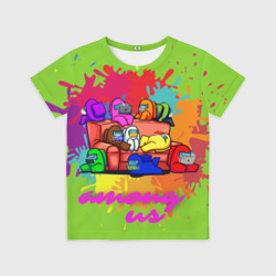 Детская футболка 3D Among us splash meeting
