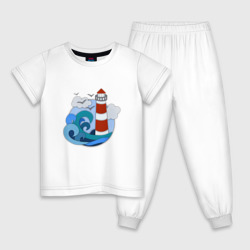 Детская пижама хлопок Маяк в стиле Papercut