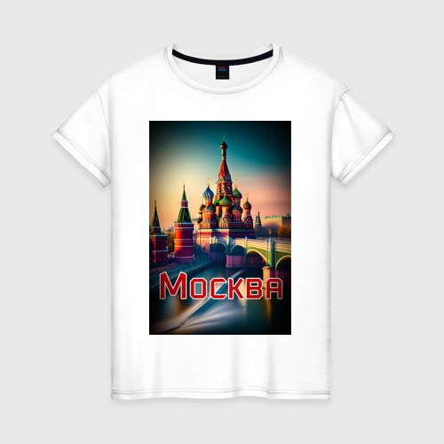 Женская футболка хлопок Москва - Кремль - купить по цене 1240 руб в ...