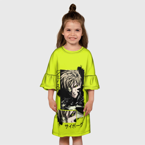 Детское платье 3D с принтом Генос - киборг, вид сбоку #3