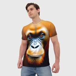 Мужская футболка 3D Орангутан - Обезьяна, от которой веет добротой - фото 2