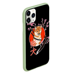 Чехол для iPhone 11 Pro матовый Сиба ину самурай - фото 2
