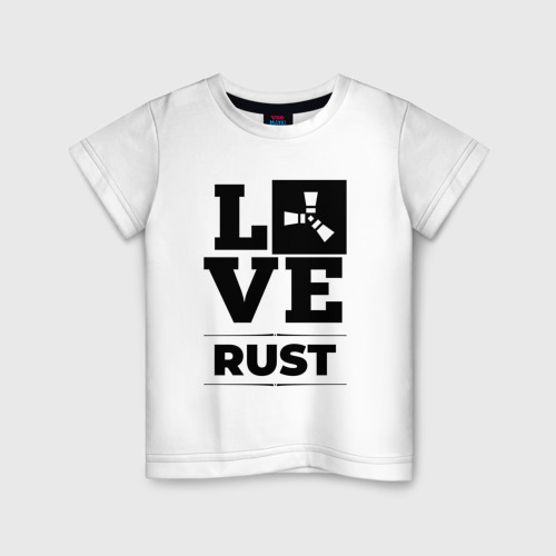 Детская футболка хлопок с принтом Rust love classic, вид спереди #2