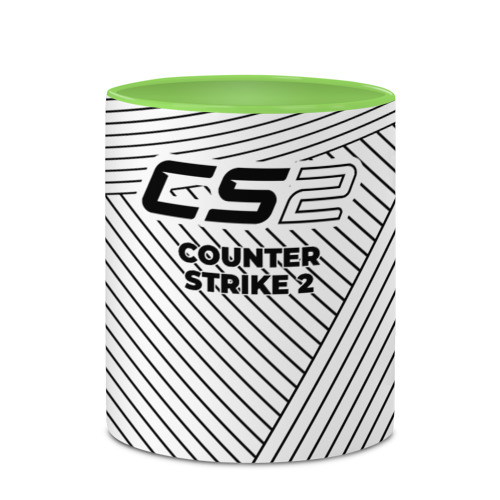 Кружка с полной запечаткой с принтом Символ Counter Strike 2 на светлом фоне с полосами, фото #4