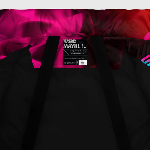 Зимняя куртка для девочек 3D с принтом Counter Strike 2 - neon gradient: по-вертикали, фото #5