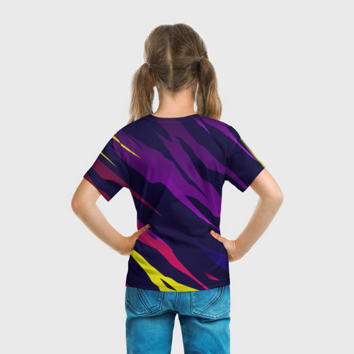 Детская футболка 3D с принтом Rock Simpsons style, вид сзади #2