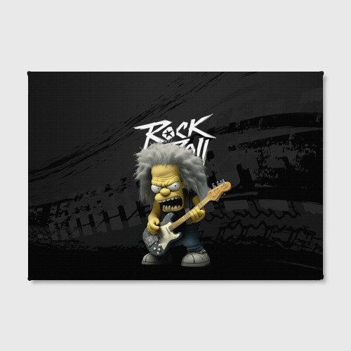 Холст прямоугольный Rock and Roll Simpsons, цвет 3D печать - фото 2