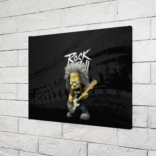 Холст прямоугольный Rock and Roll Simpsons, цвет 3D печать - фото 3