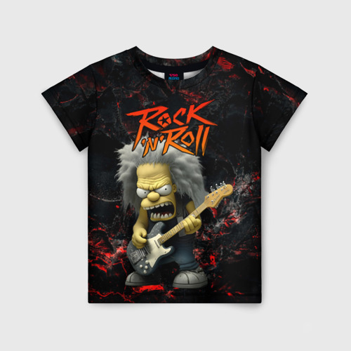 Детская футболка 3D Simpsons Rock and roll, цвет 3D печать