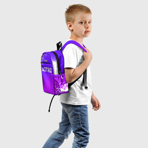 Детский рюкзак 3D с принтом Астро логотип, вид сзади #1