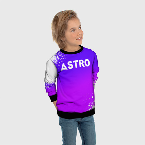 Детский свитшот 3D с принтом Астро логотип, вид сбоку #3