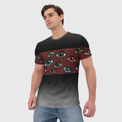 Мужская футболка 3D Всевидящие глаза - фото 2