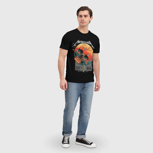 Мужская футболка 3D с принтом Metallica - Металлика, вид сбоку #3