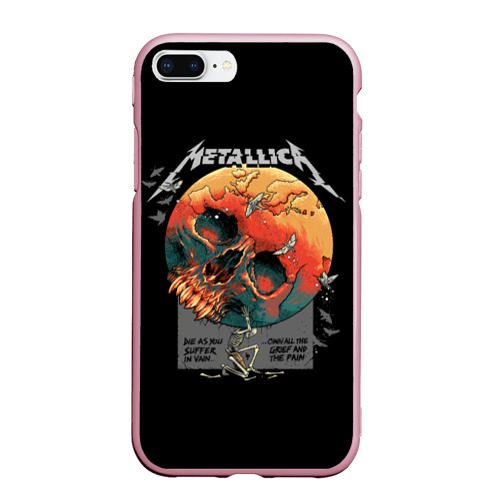 Чехол для iPhone 7Plus/8 Plus матовый с принтом Metallica - Металлика, вид спереди #2