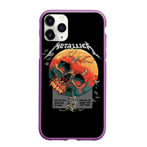 Чехол для iPhone 11 Pro матовый с принтом Metallica - Металлика, вид спереди #2