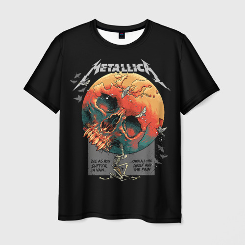 Мужская футболка 3D с принтом Metallica - Металлика, вид спереди #2