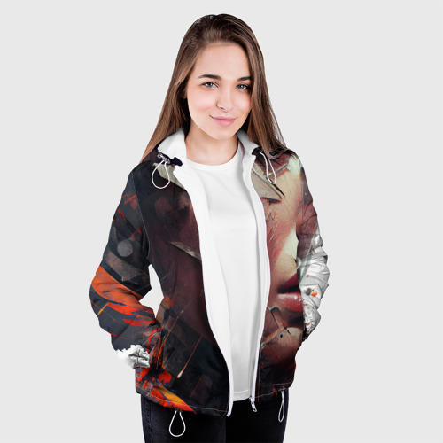 Женская куртка 3D Аннигиляция, цвет белый - фото 4